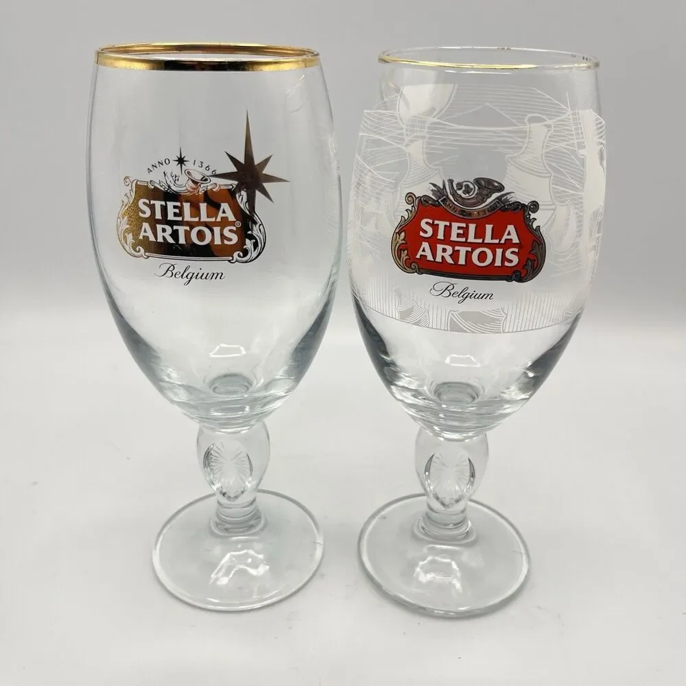 STELLA ARTOIS Belgium 33cl Glass Stem Barware - Set Of 2